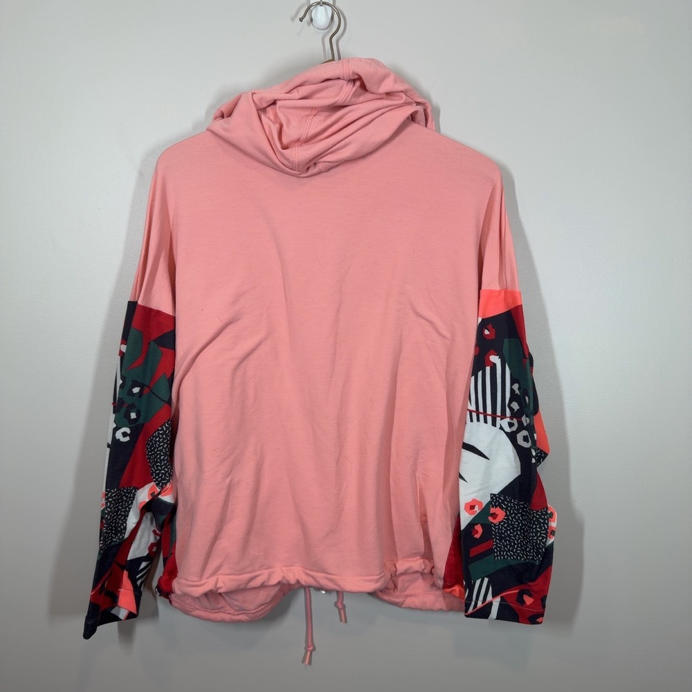 Adidas Farm Rio Pink Full Zip Hoodie Womens Size M Geometric Patterned Sleeve - Picture 2 of 10